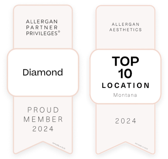 APP and Allergan diamond badges